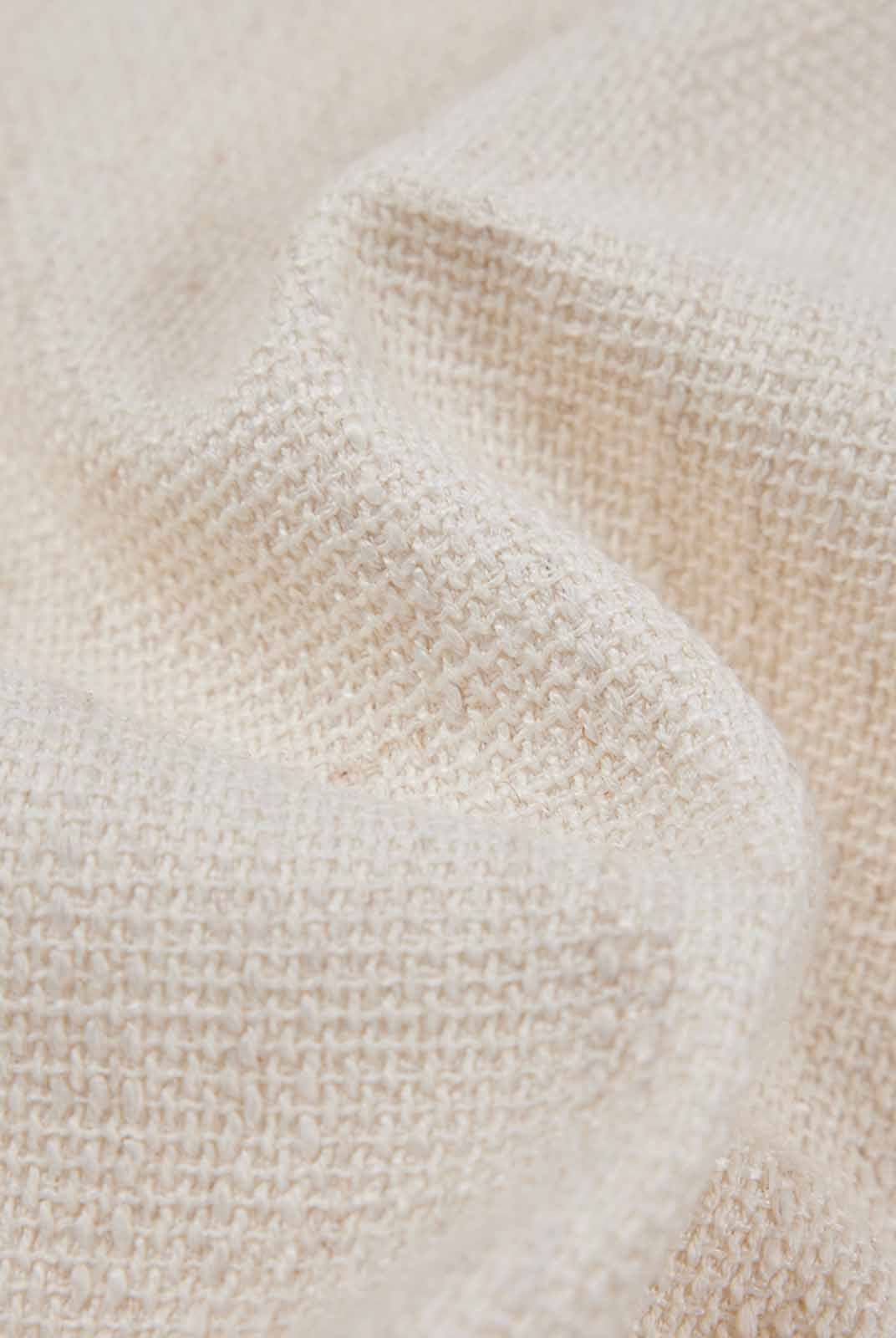 ASOBIO Cropped Tweed Jacket with Pleated Hem