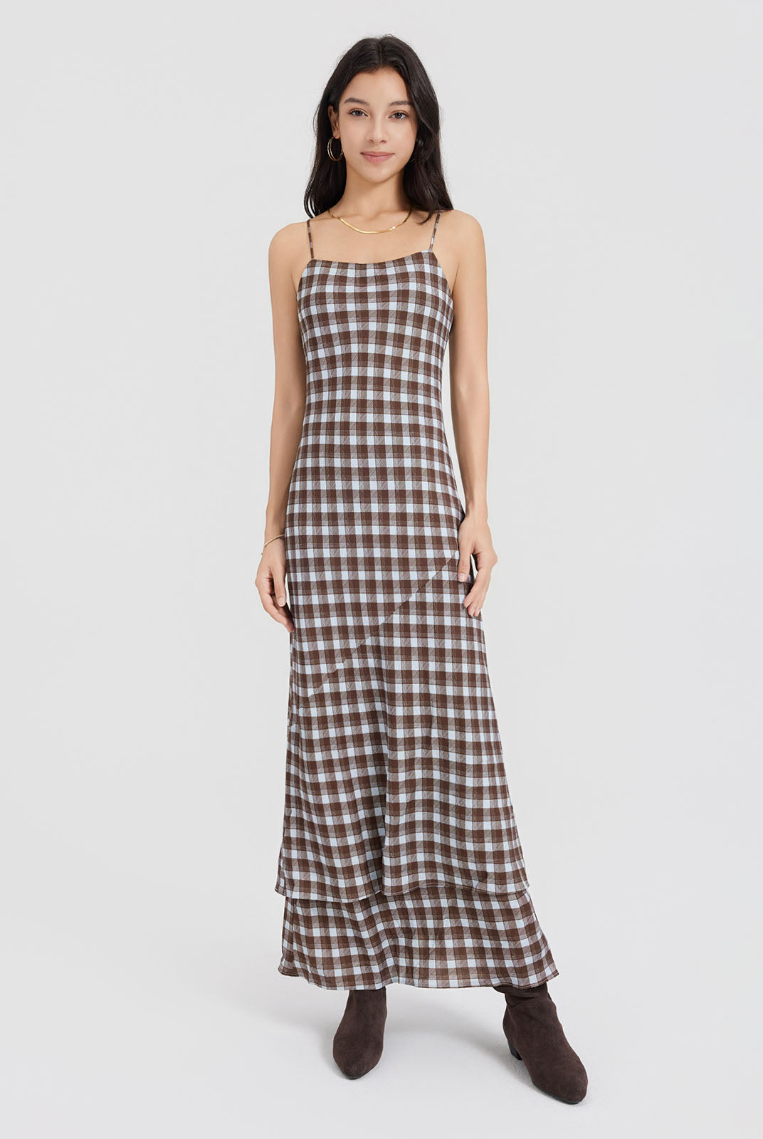 ASOBIO Printed Cami Trumpet Maxi Dress