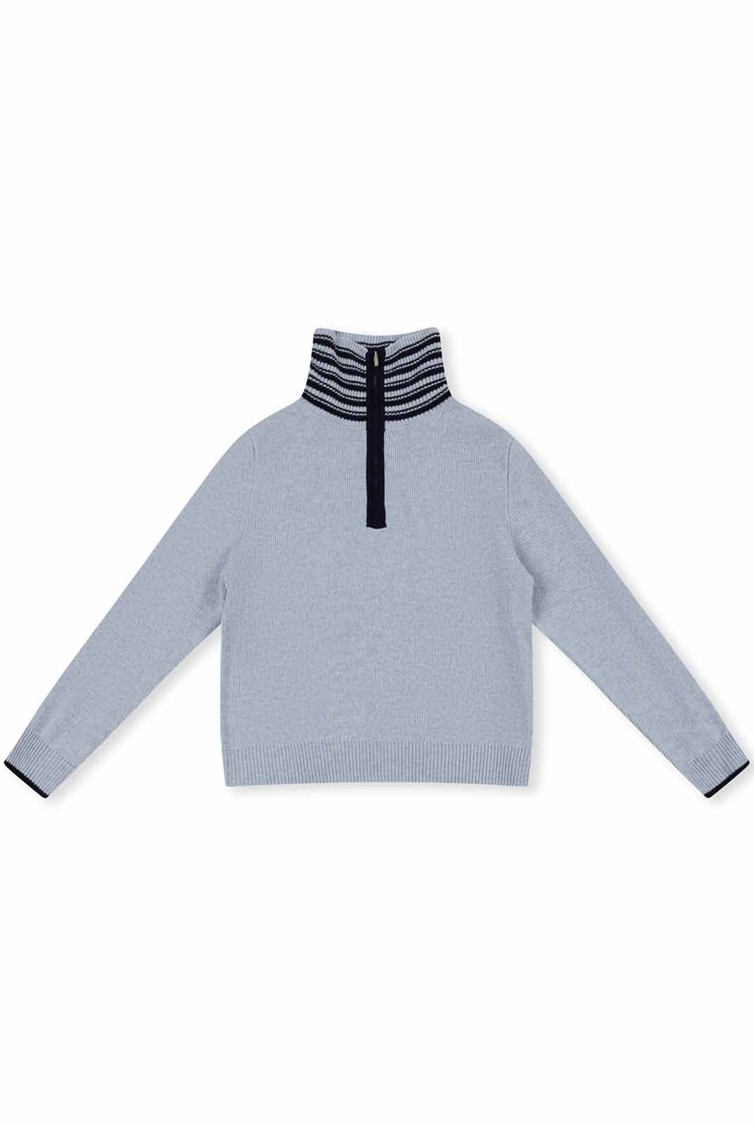 ASOBIO 100% Wool 1/2 Zip Mockneck Sweater