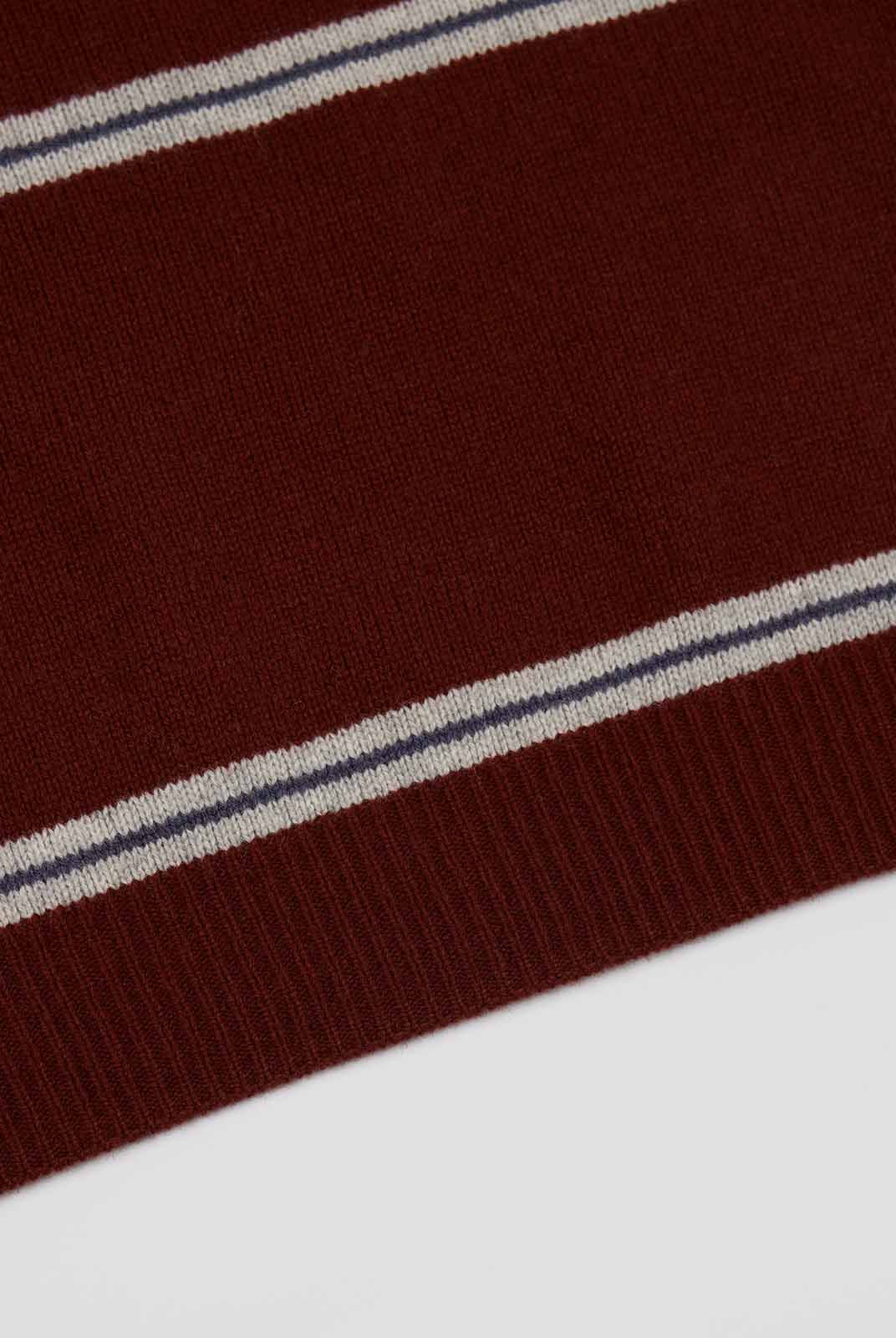 ASOBIO 100% Wool Striped Turtleneck Sweater