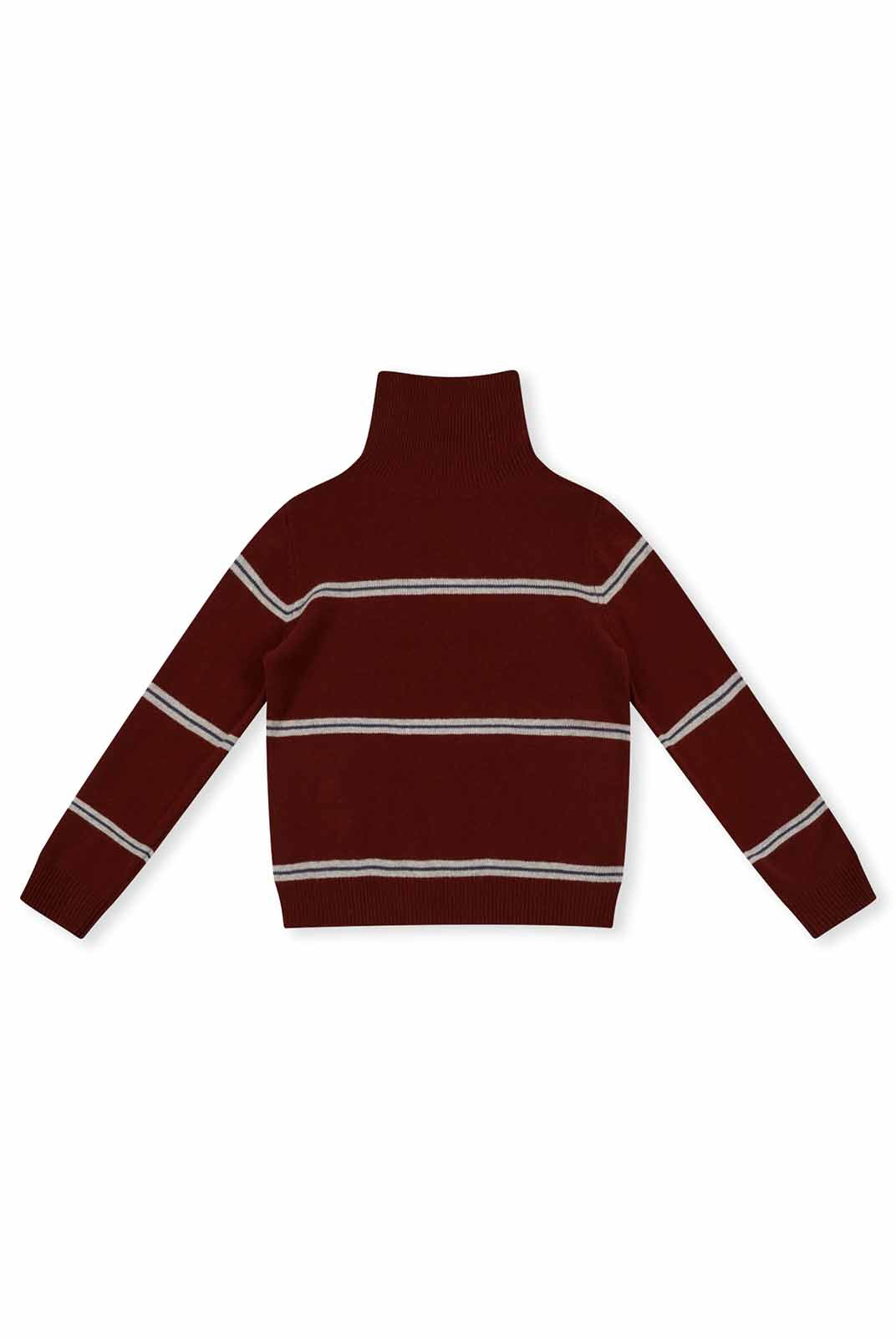 ASOBIO 100% Wool Striped Turtleneck Sweater