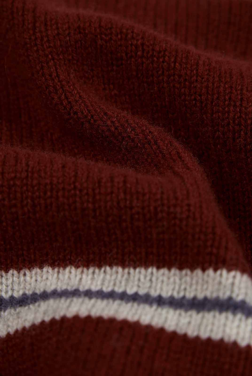 ASOBIO 100% Wool Striped Turtleneck Sweater