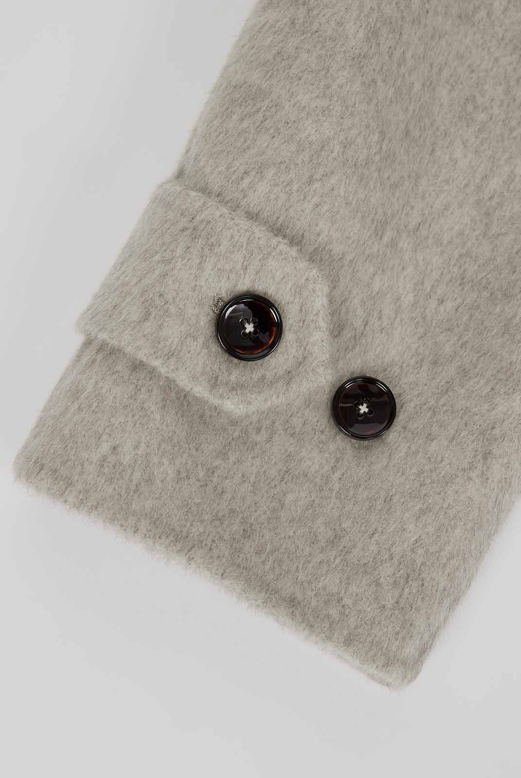 ASOBIO Wool Coat with Detachable Fox Fur Collar