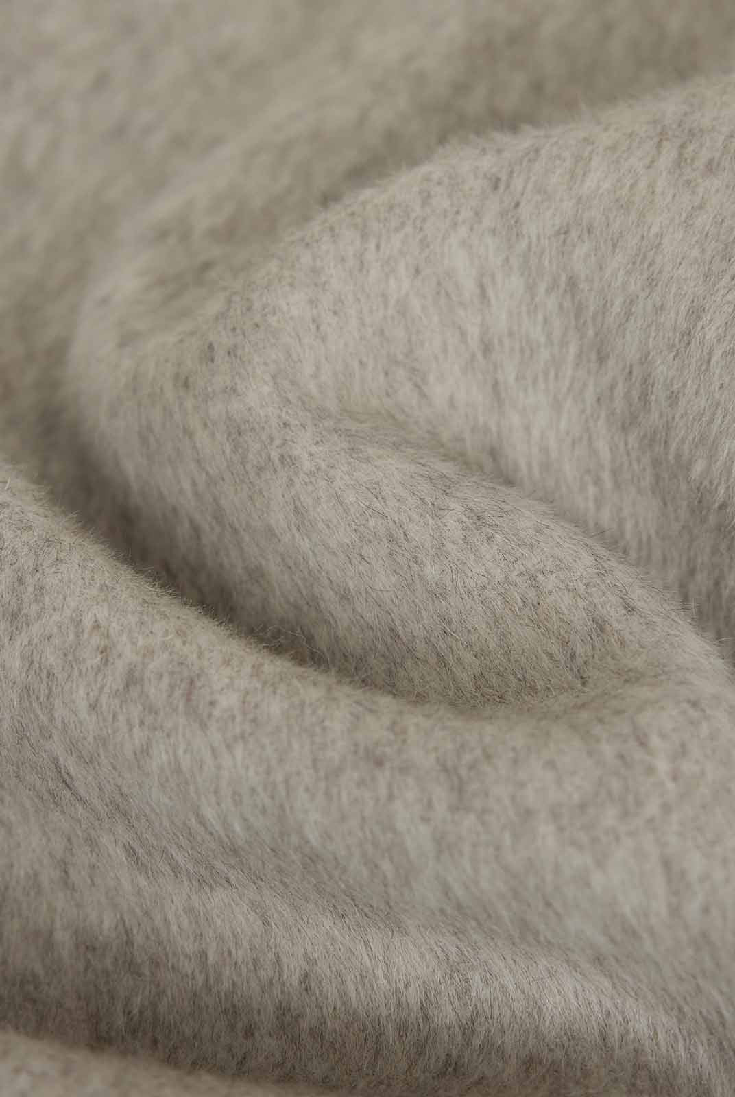 ASOBIO Wool Coat with Detachable Fox Fur Collar