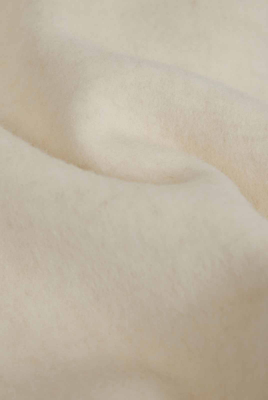 ASOBIO Wool Coat with Rex Rabbit Fur Collar