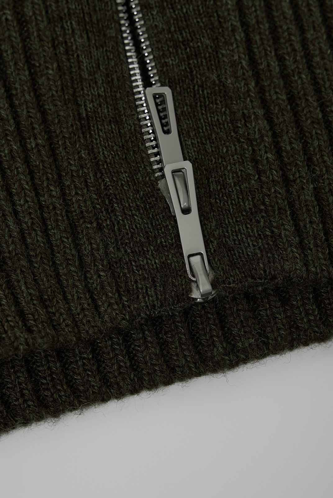 ASOBIO 100% Wool Zip-Up Cardigan