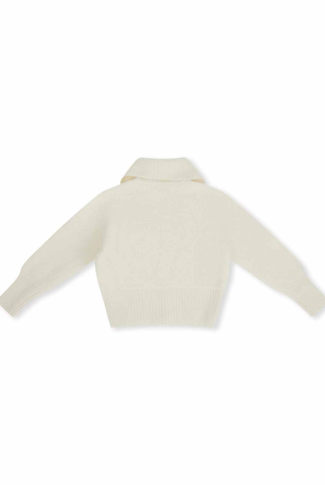 ASOBIO 100% Wool Zip-Up Cardigan