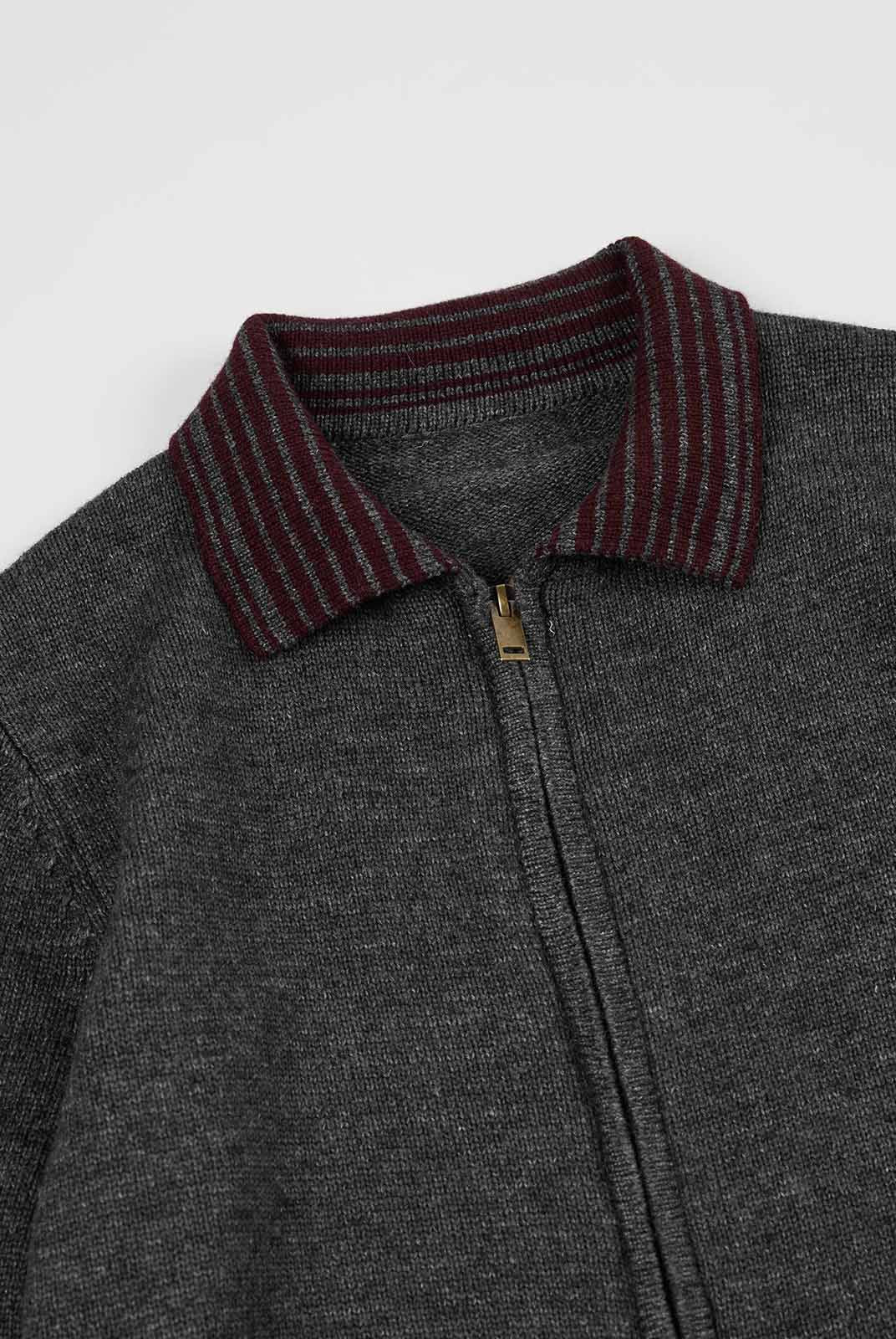 ASOBIO Merino Wool Zip-Up Cardigan