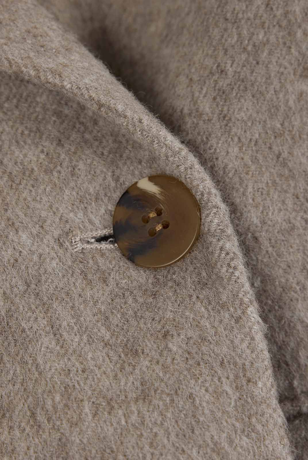 ASOBIO Double-Faced 100% Wool Single-Breasted Long Coat