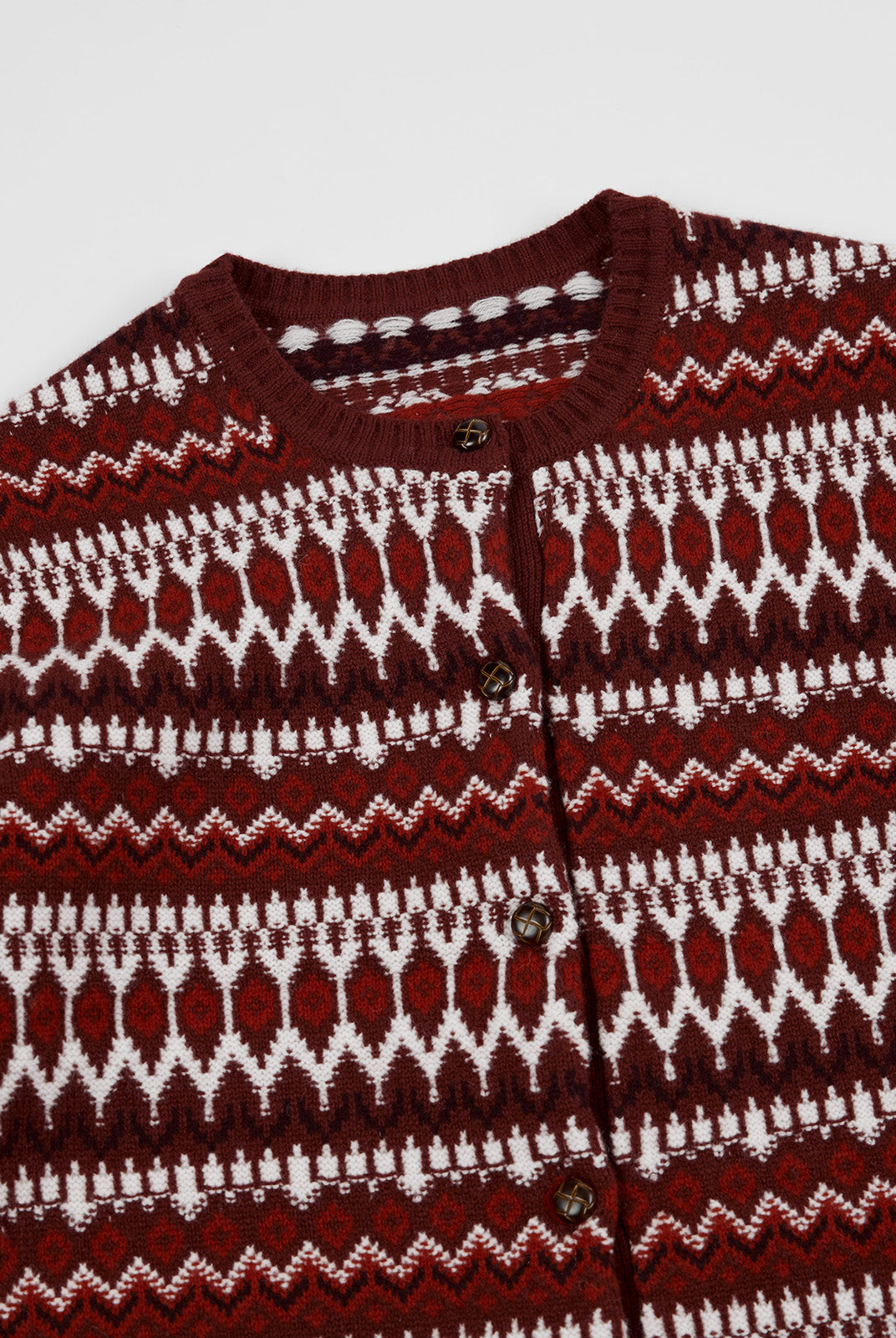 ASOBIO 100% Wool Fair Isle Cardigan