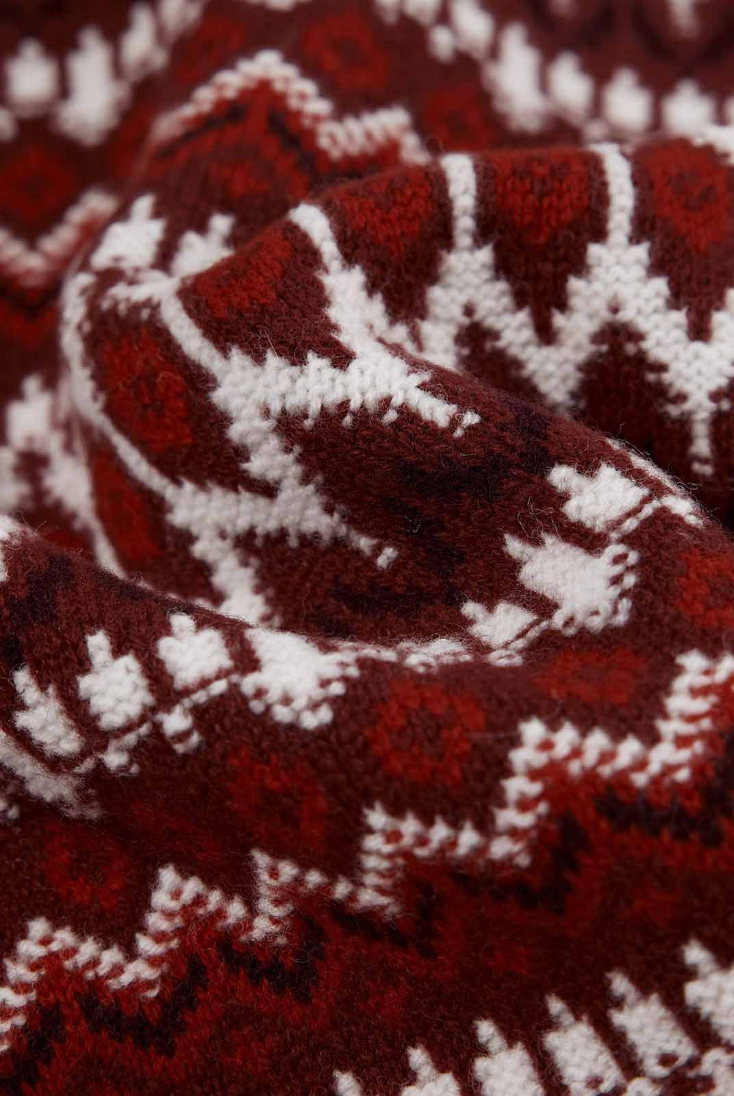 ASOBIO 100% Wool Fair Isle Cardigan