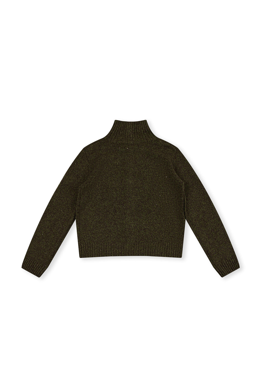 ASOBIO Mélange Wool Button-Front Cardigan