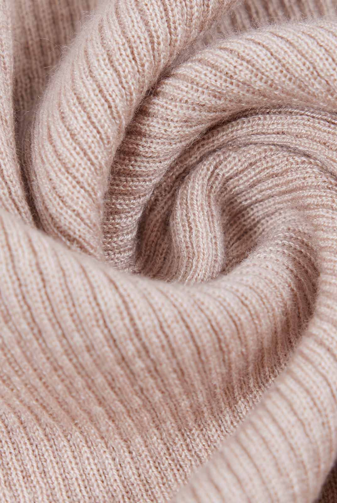 Lightweight merino V-Neck Ribbed Wool Knit Top