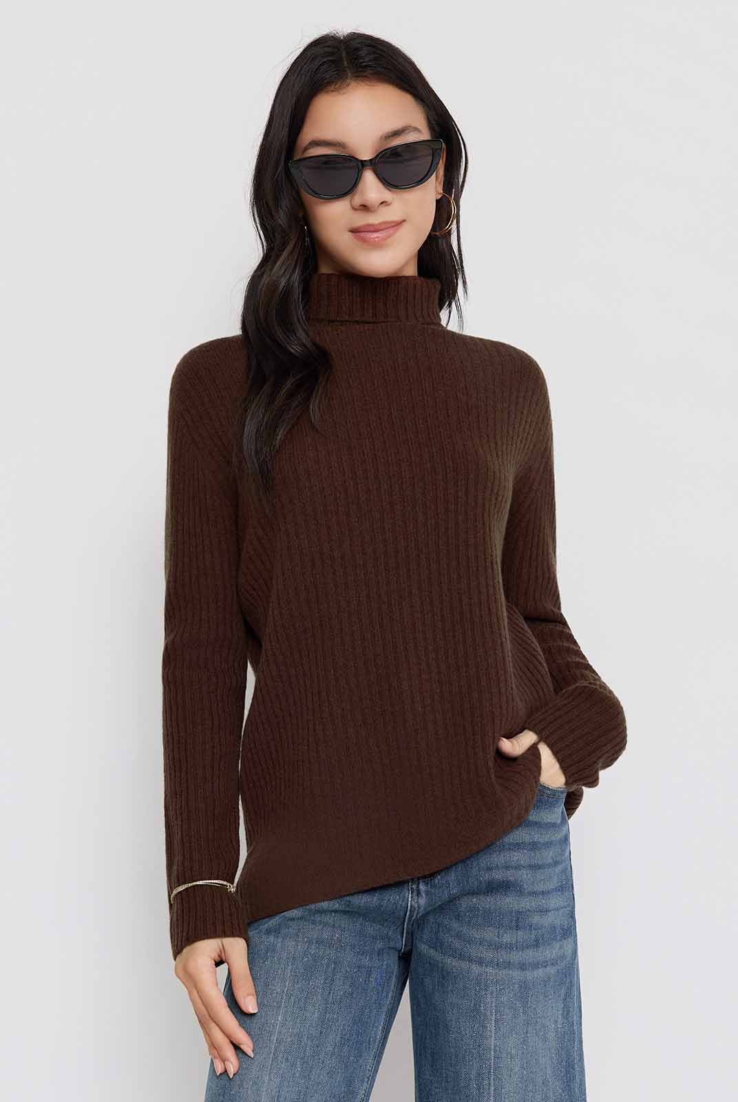 ASOBIO 100% Wool Turtleneck Sweater