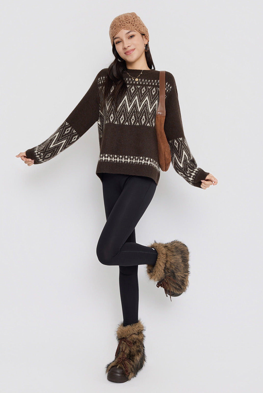ASOBIO Geometric Yak Wool Sweater