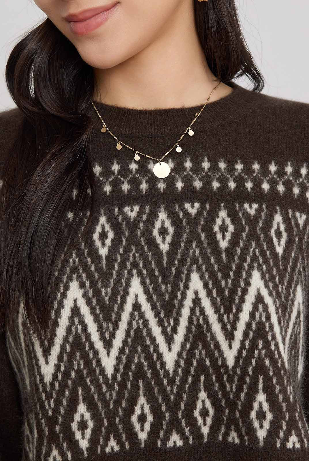 ASOBIO Geometric Yak Wool Sweater