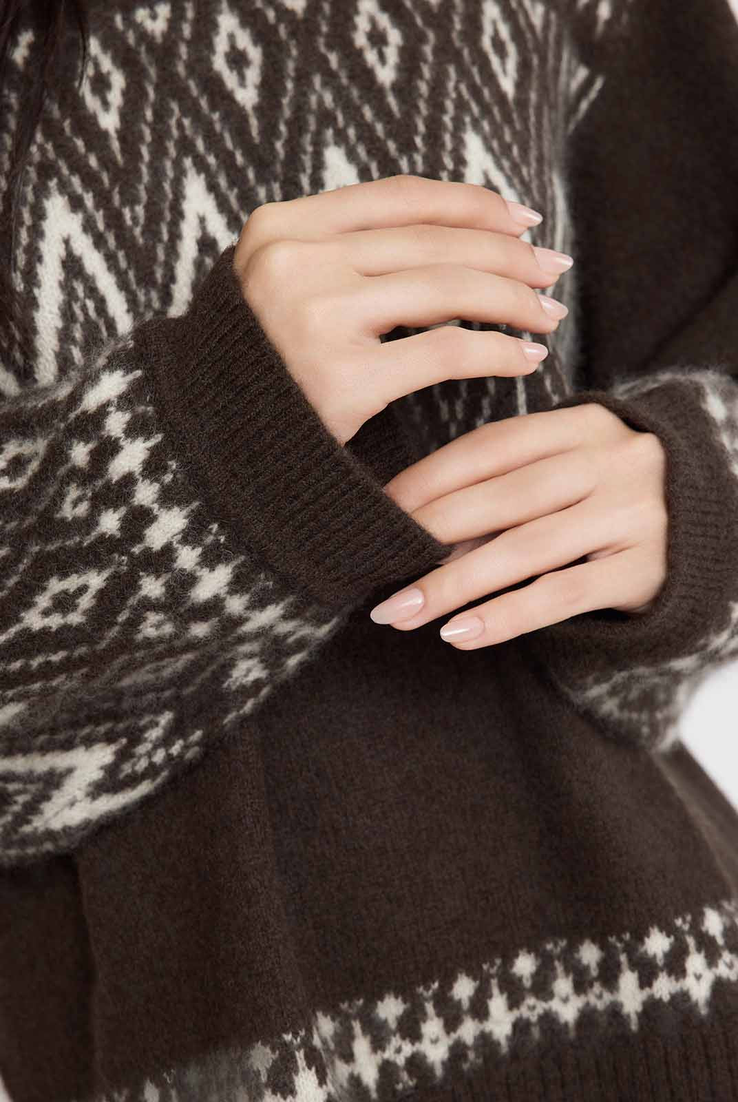 ASOBIO Geometric Yak Wool Sweater