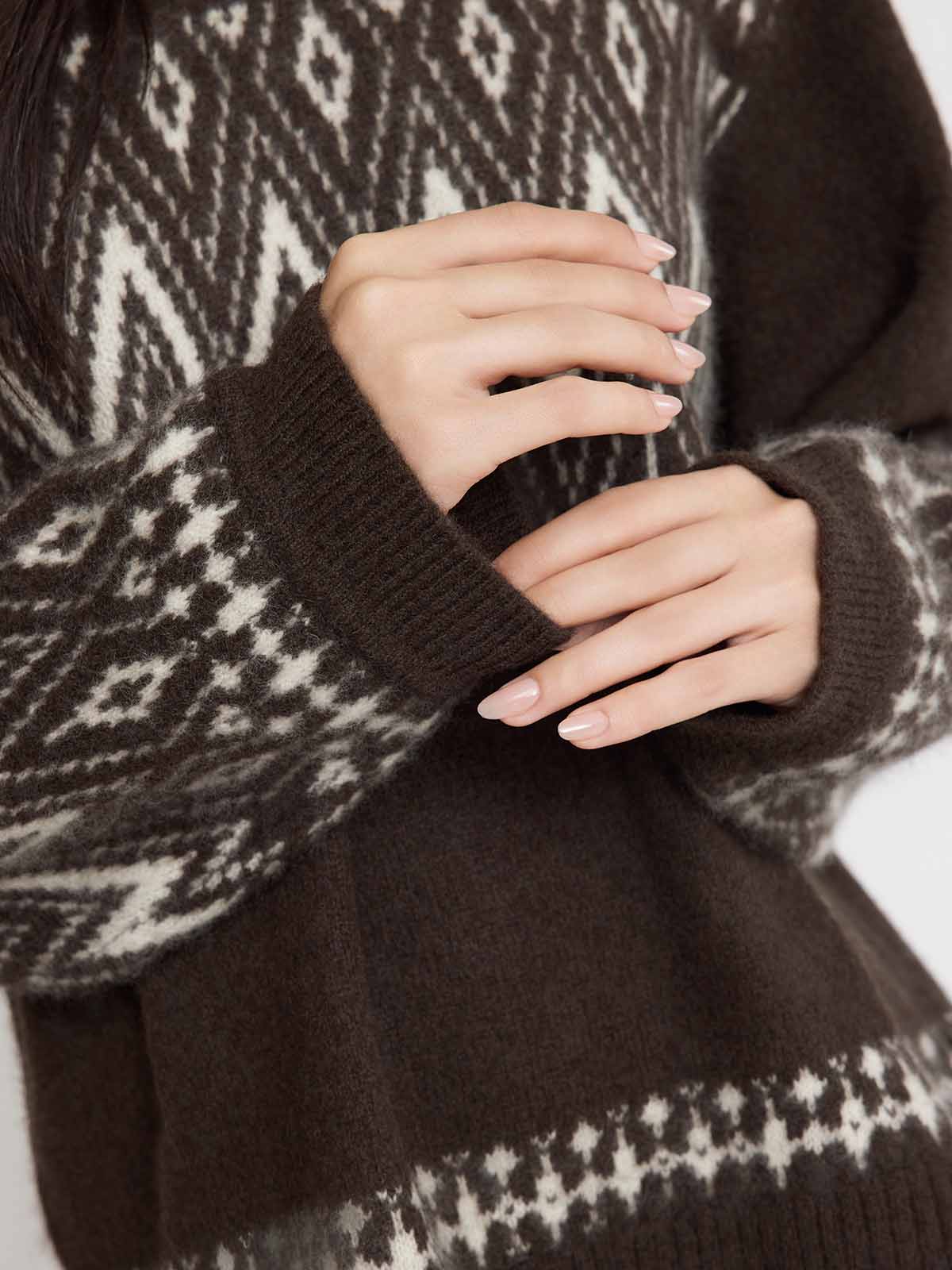 ASOBIO Geometric Yak Wool Sweater