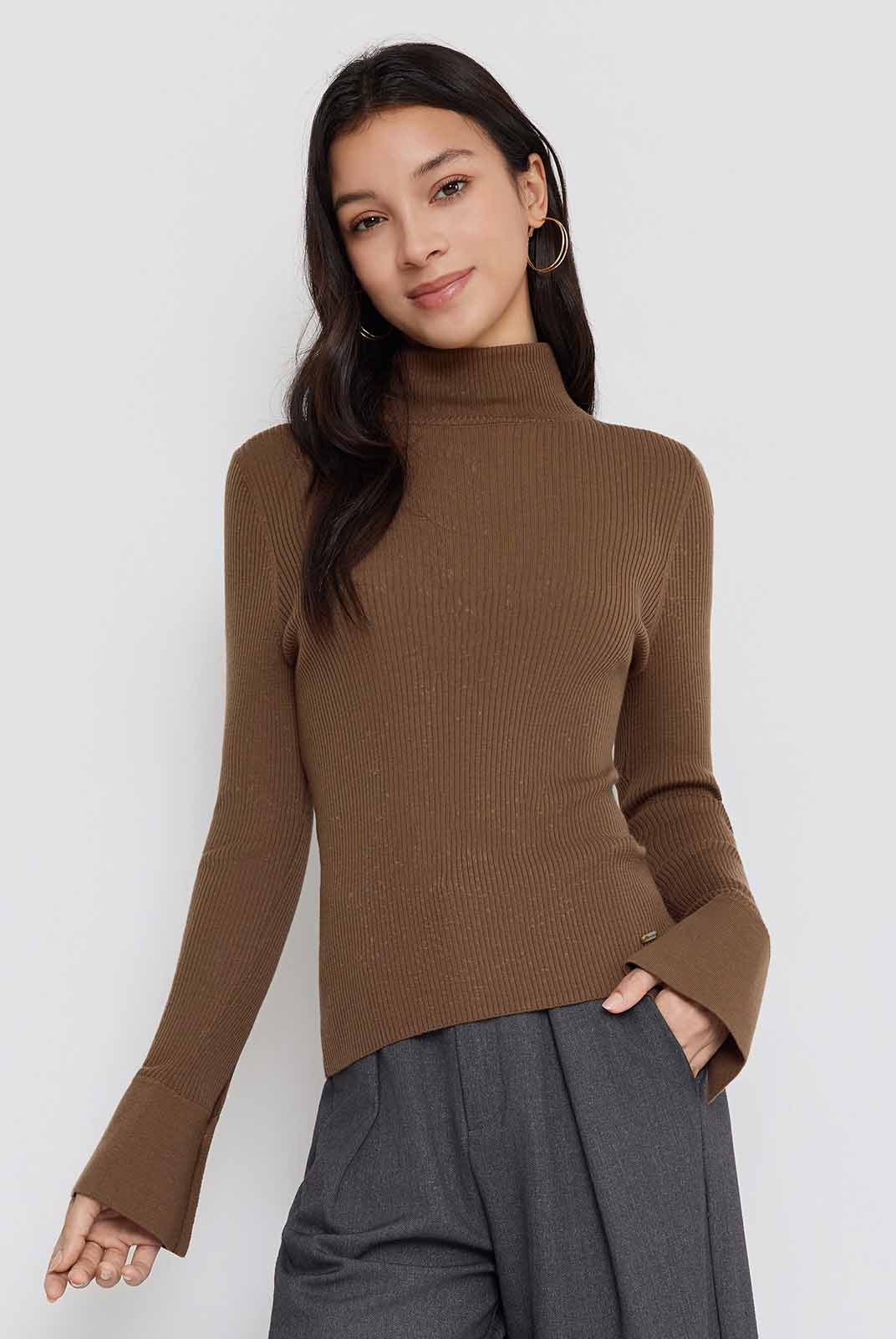 ASOBIO 100% Merino Wool Turtleneck Sweater