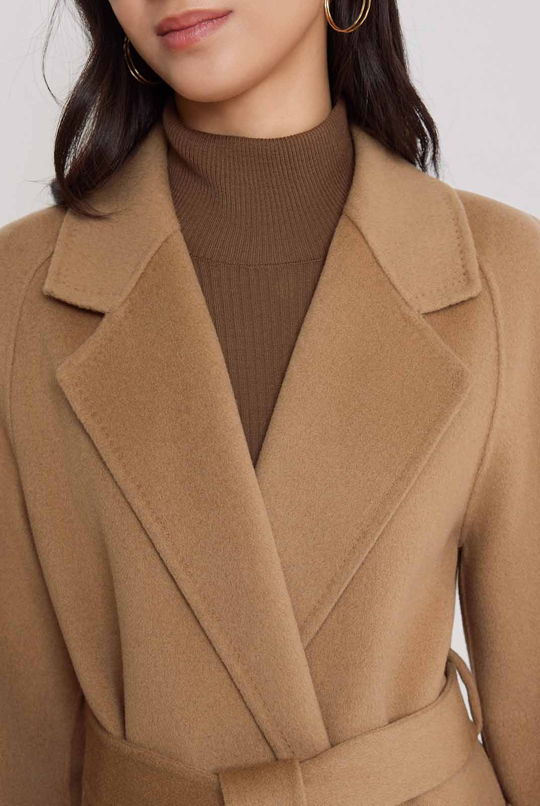 ASOBIO Double-Faced Wool Wrap Coat