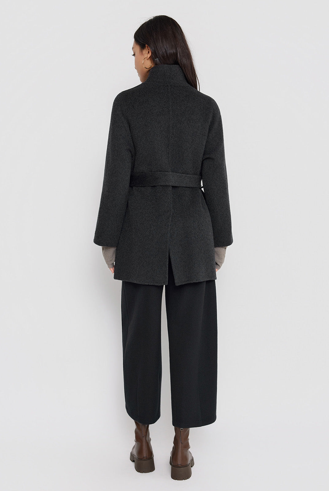 ASOBIO Double-Faced Double-Breasted Wrap Coat