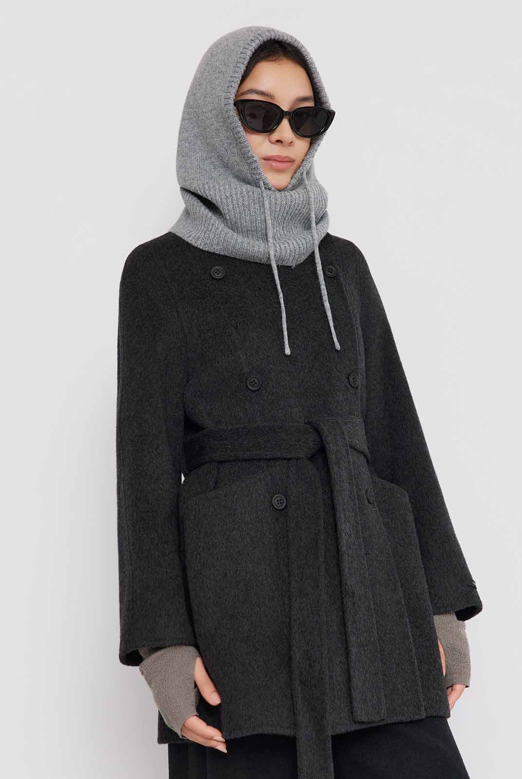 ASOBIO Double-Faced Double-Breasted Wrap Coat