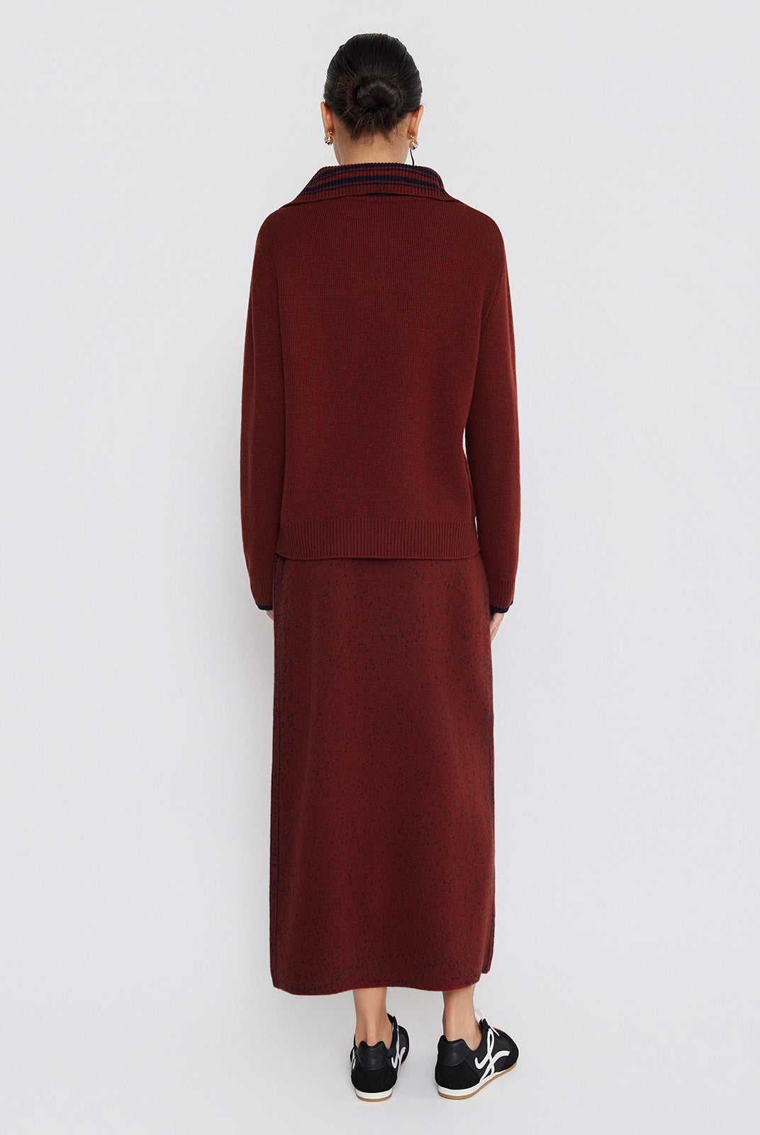 ASOBIO 100% Wool 1/2 Zip Mockneck Sweater