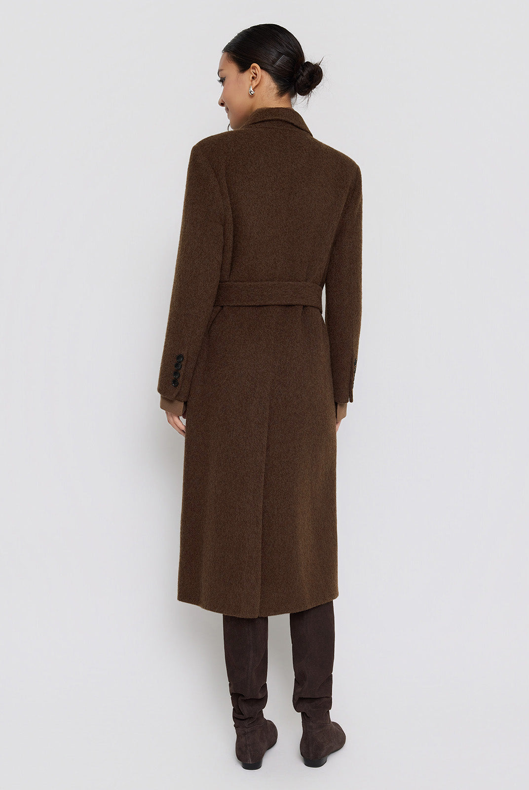 ASOBIO Relaxed Long Wool and Camel Hair Coat