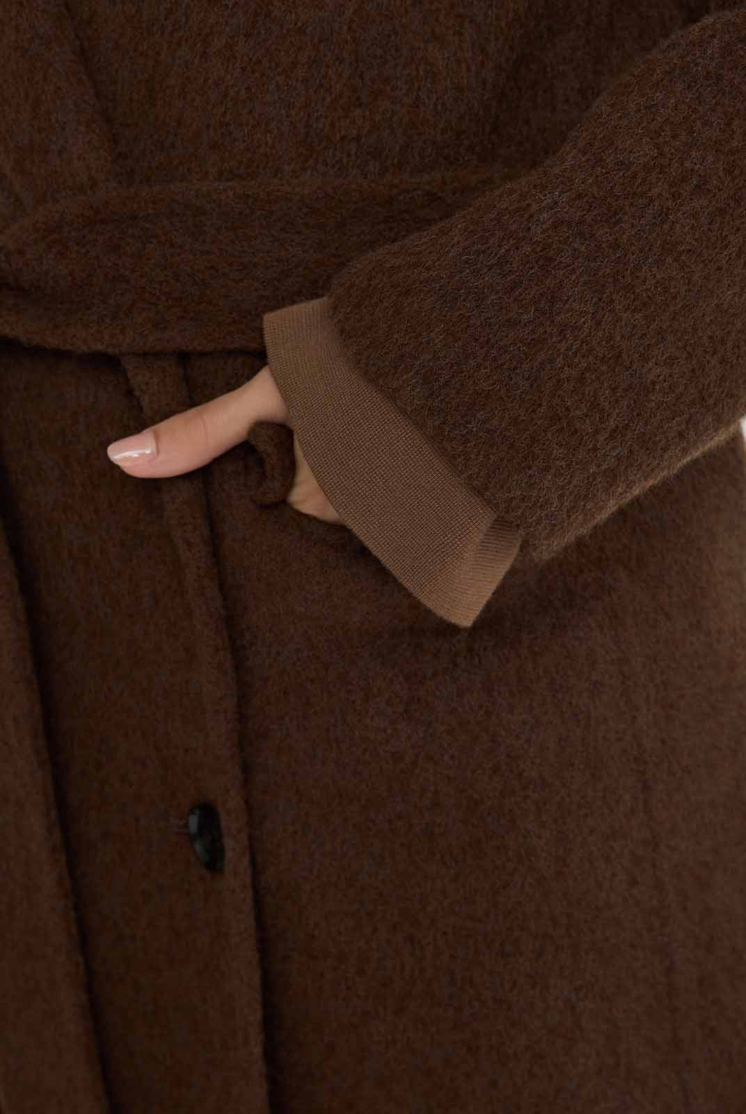 ASOBIO Relaxed Long Wool and Camel Hair Coat