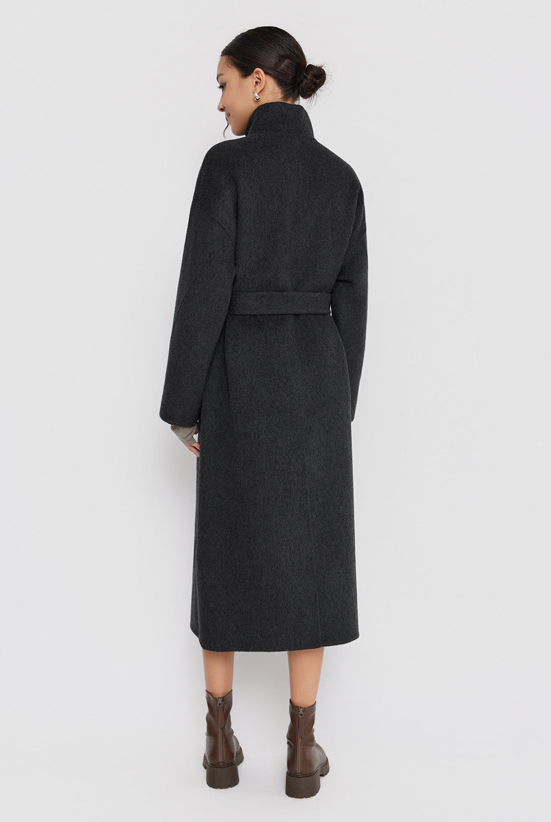 ASOBIO Minimal Long Wool-Alpaca Wrap Coat