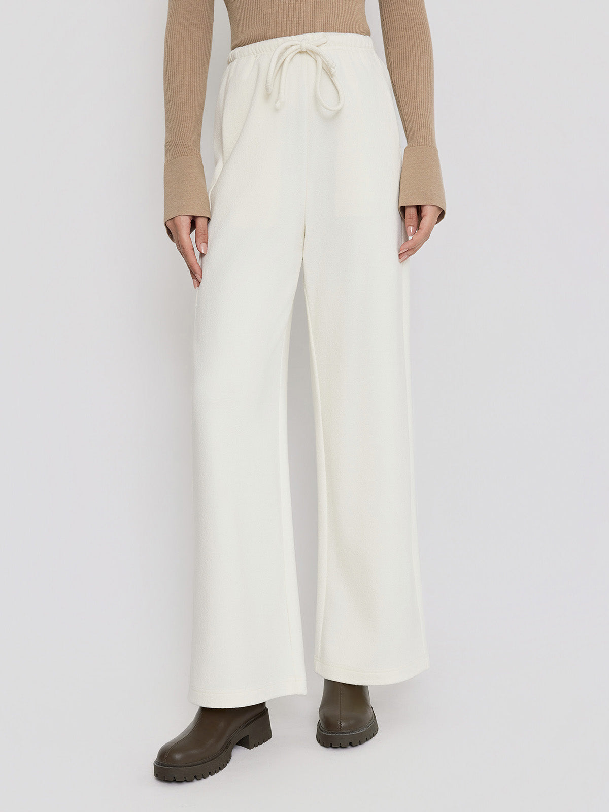 ASOBIO Elastic Waist Knit Drawstring Pant