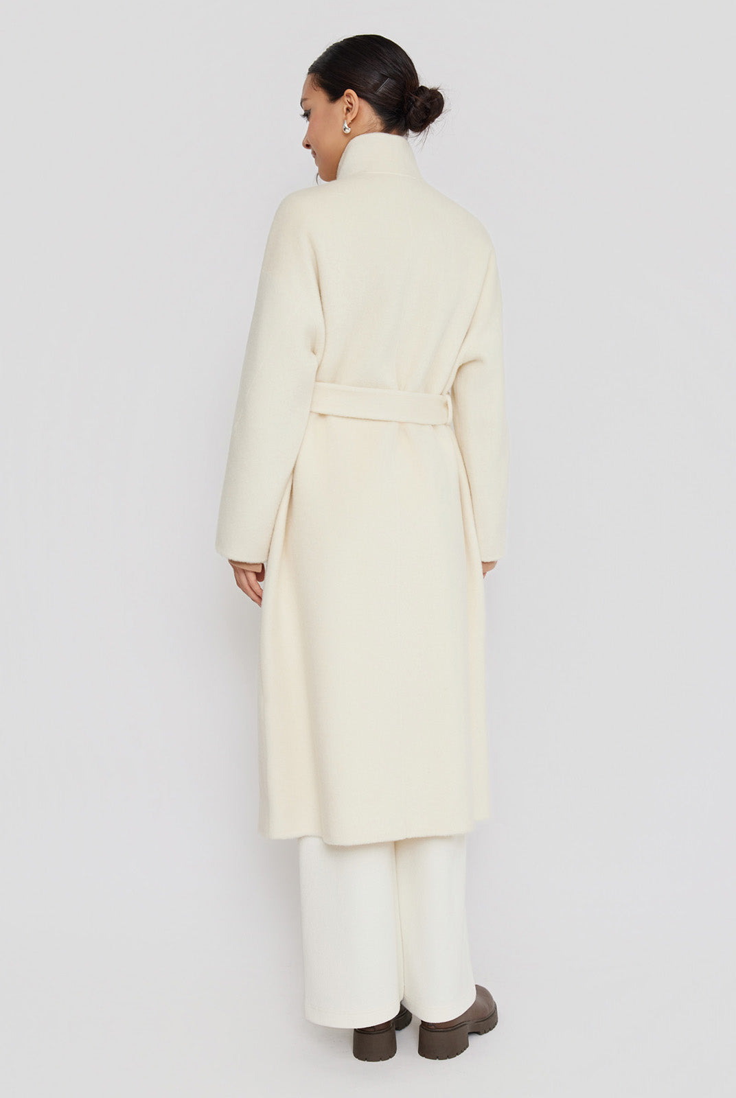 ASOBIO Minimal Long Wool-Alpaca Wrap Coat