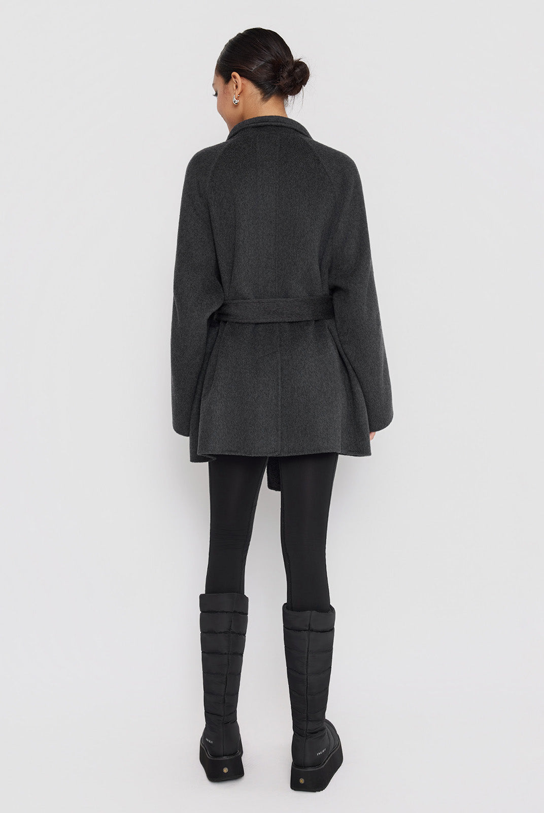 ASOBIO Double-Faced Stand Collar Wrap Coat