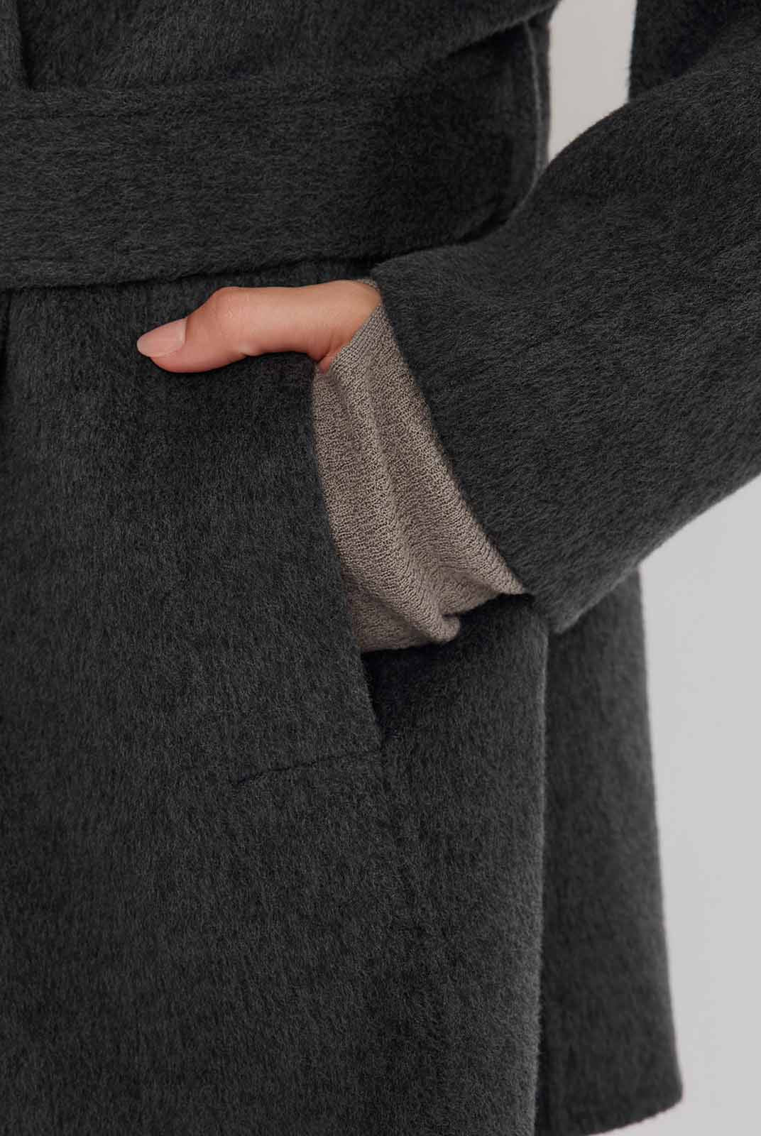 ASOBIO Double-Faced Stand Collar Wrap Coat