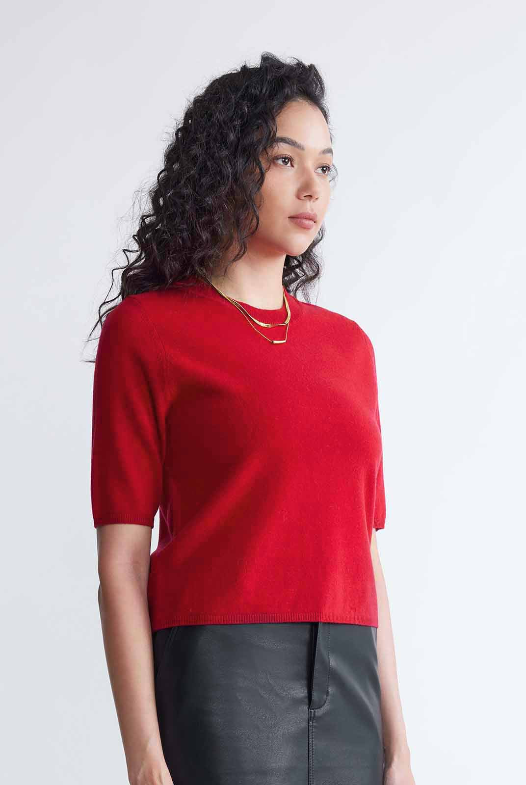 ASOBIO Lightweight 100% Wool Crewneck Top