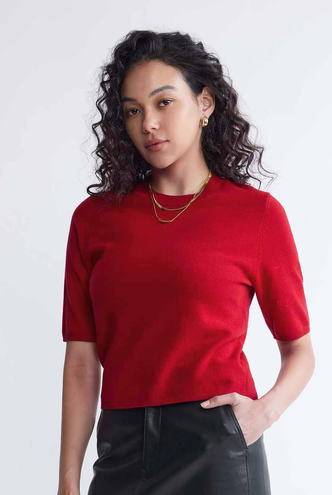 ASOBIO Lightweight 100% Wool Crewneck Top