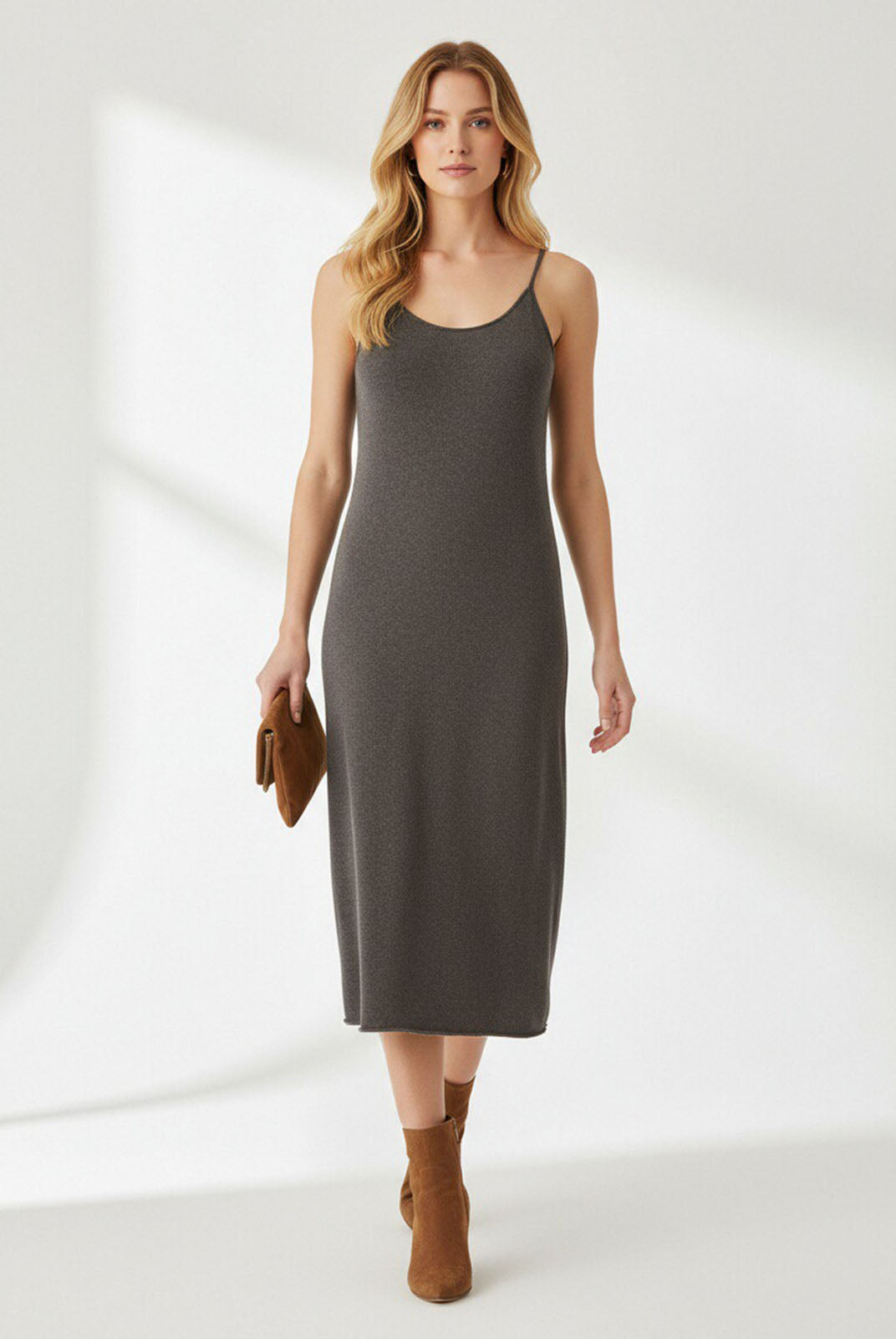 ASOBIO Yak Wool Knit Slip Dress
