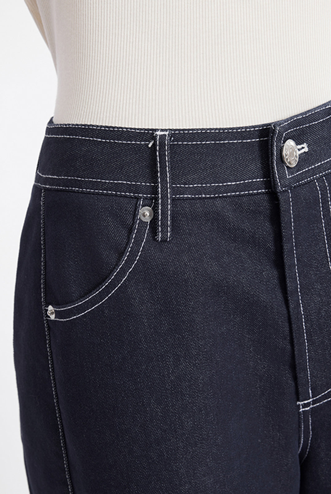 ASOBIO Mid-Rise Wide-Straight Jeans