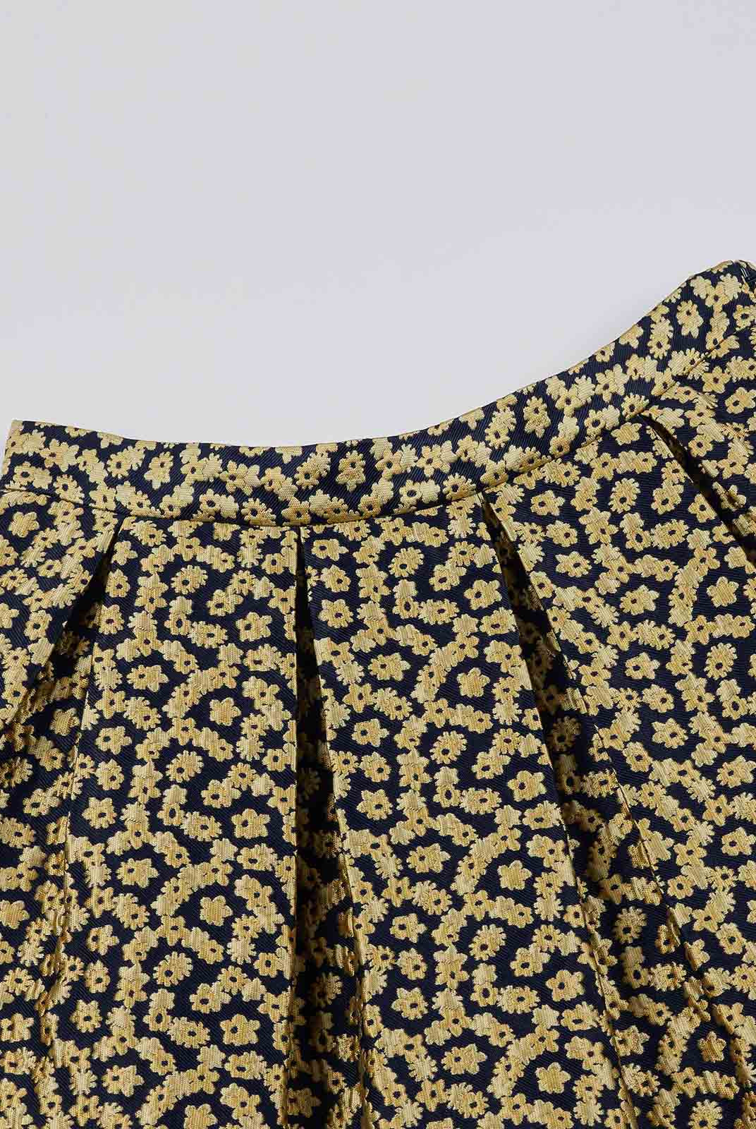 ASOBIO Jacquard Short Pleated Skirt