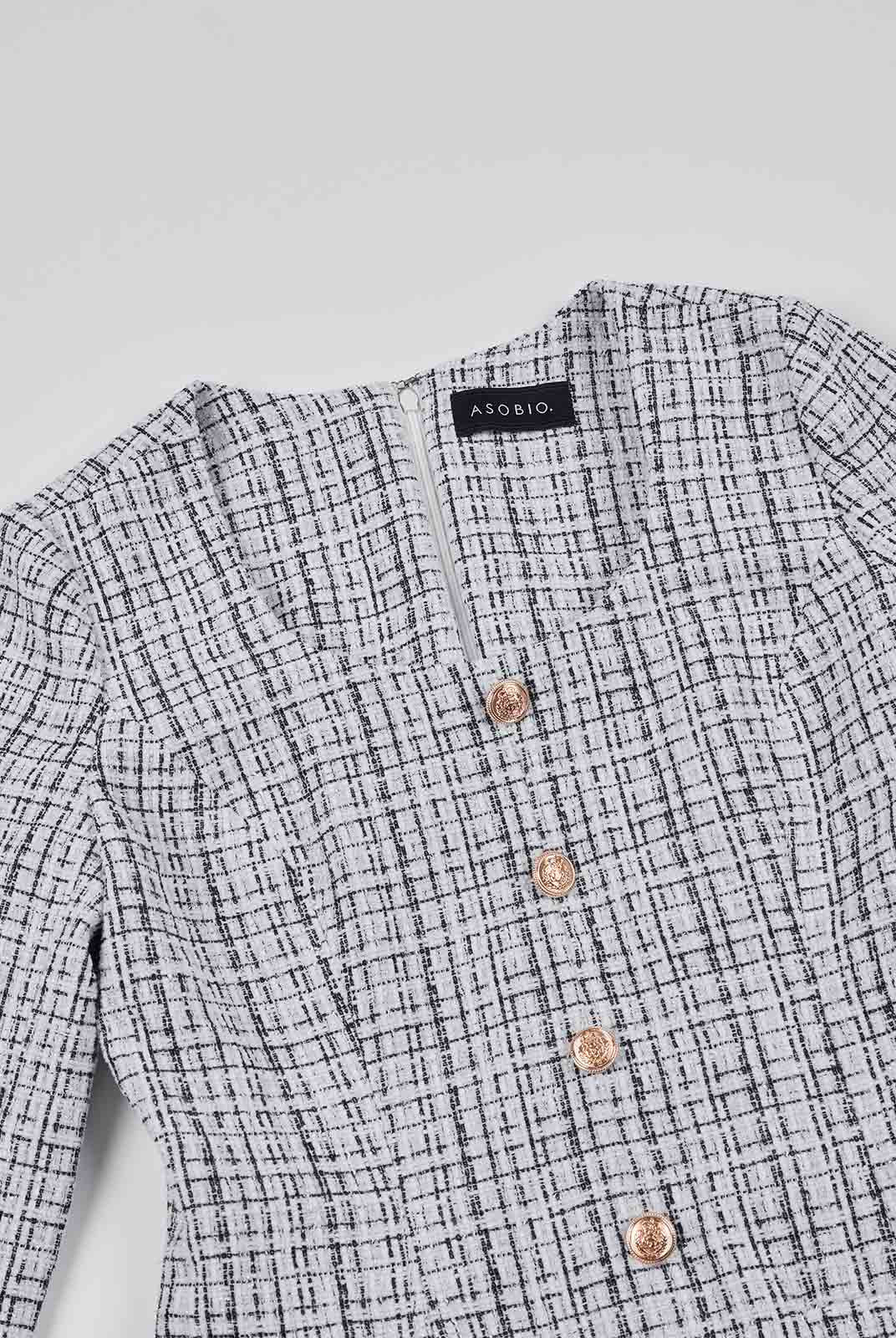 ASOBIO Tweed Mini Dress