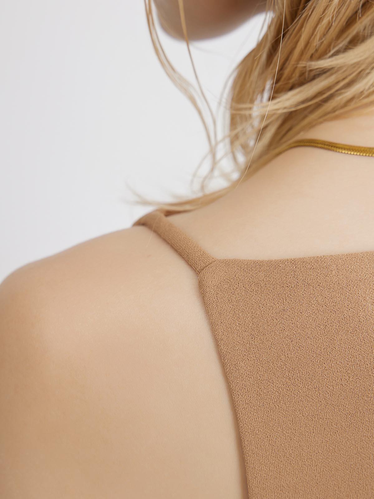 ASOBIO Sleeveless Boatneck Crepe Top