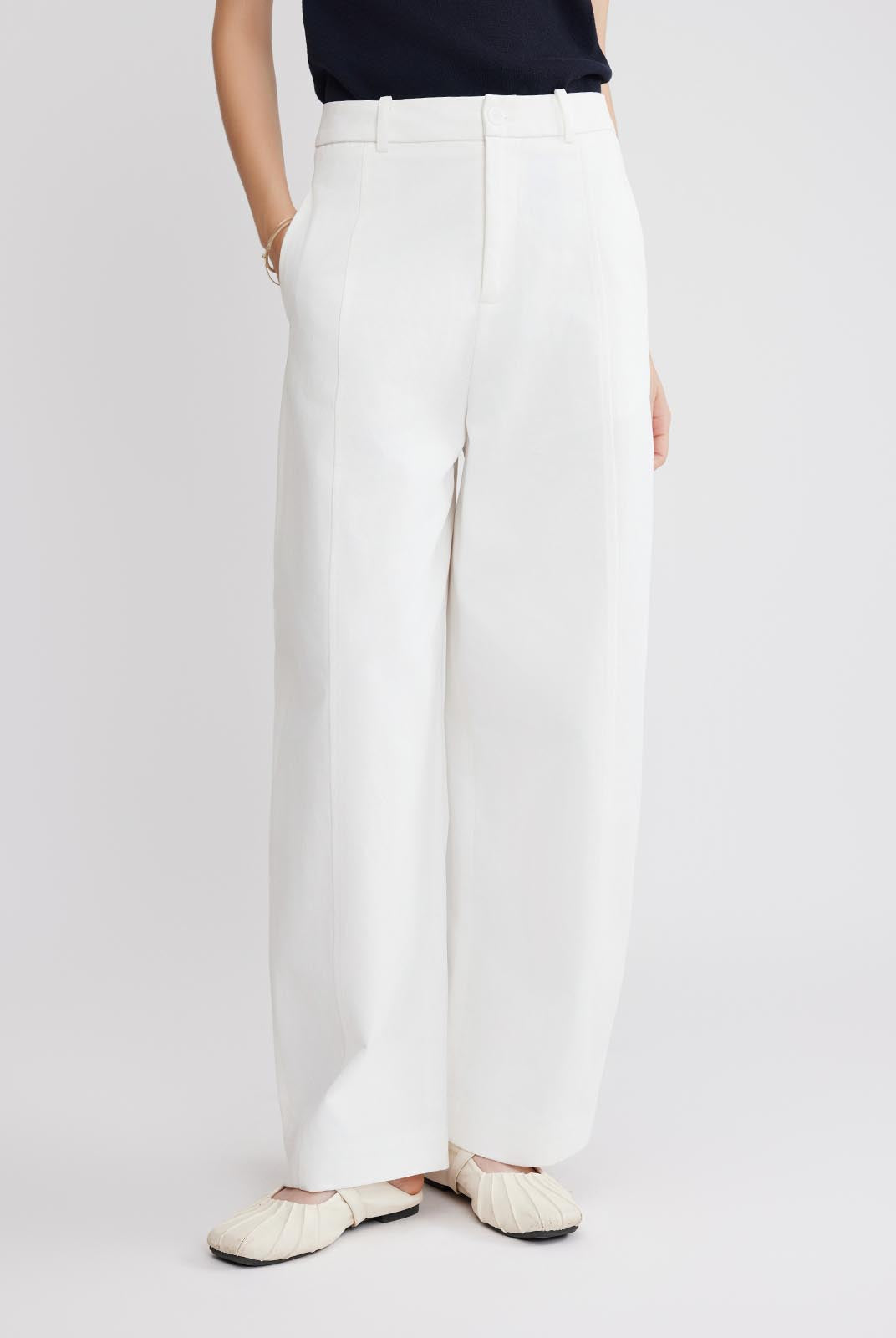 ASOBIO 100% Cotton Barrel-Leg Pants