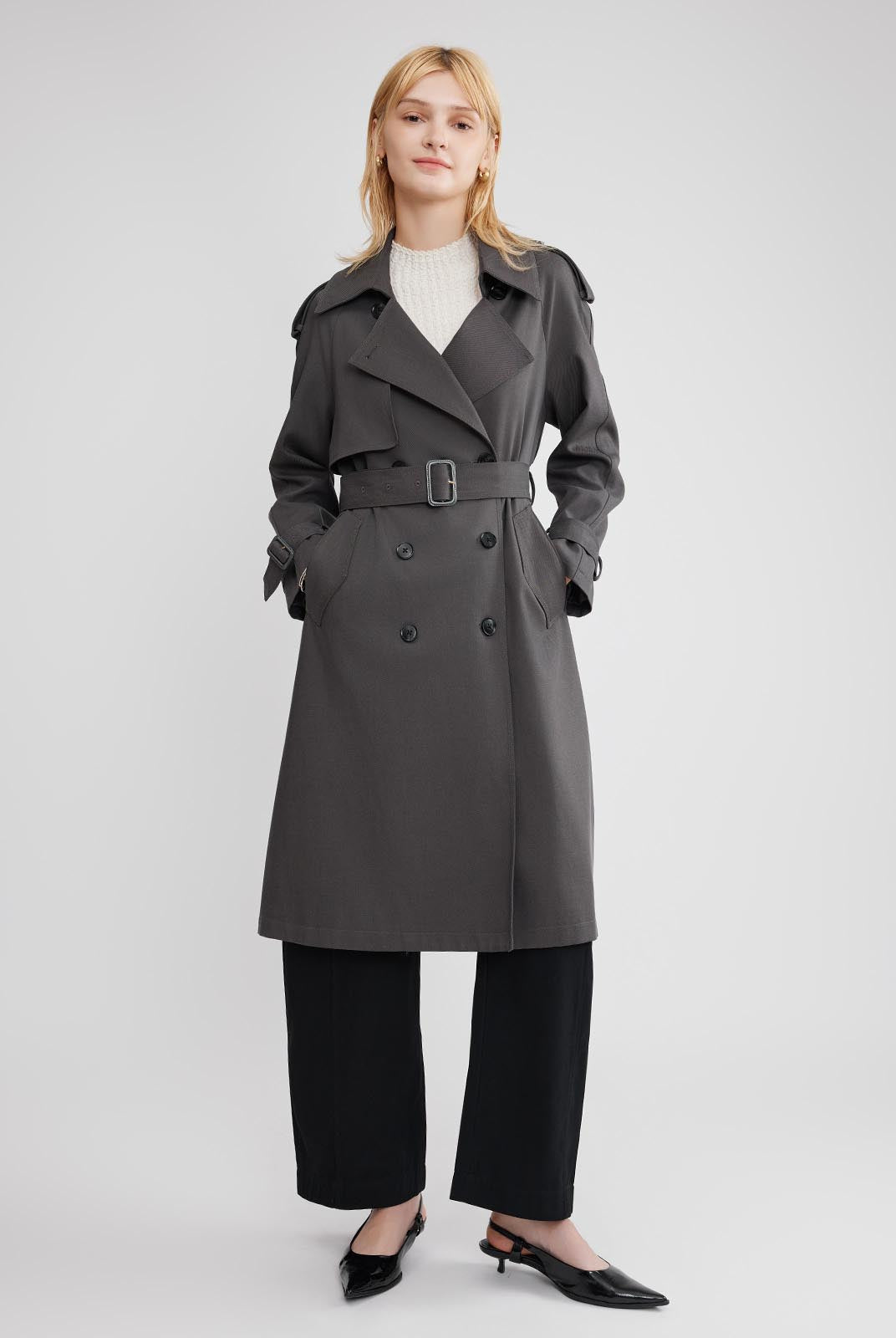 ASOBIO Relaxed-Fit Cotton Twill Trench Coat