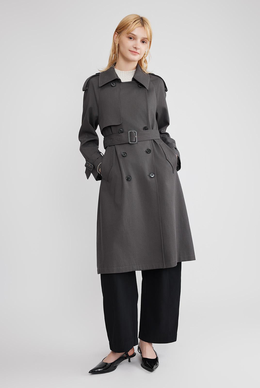 ASOBIO Relaxed-Fit Cotton Twill Trench Coat