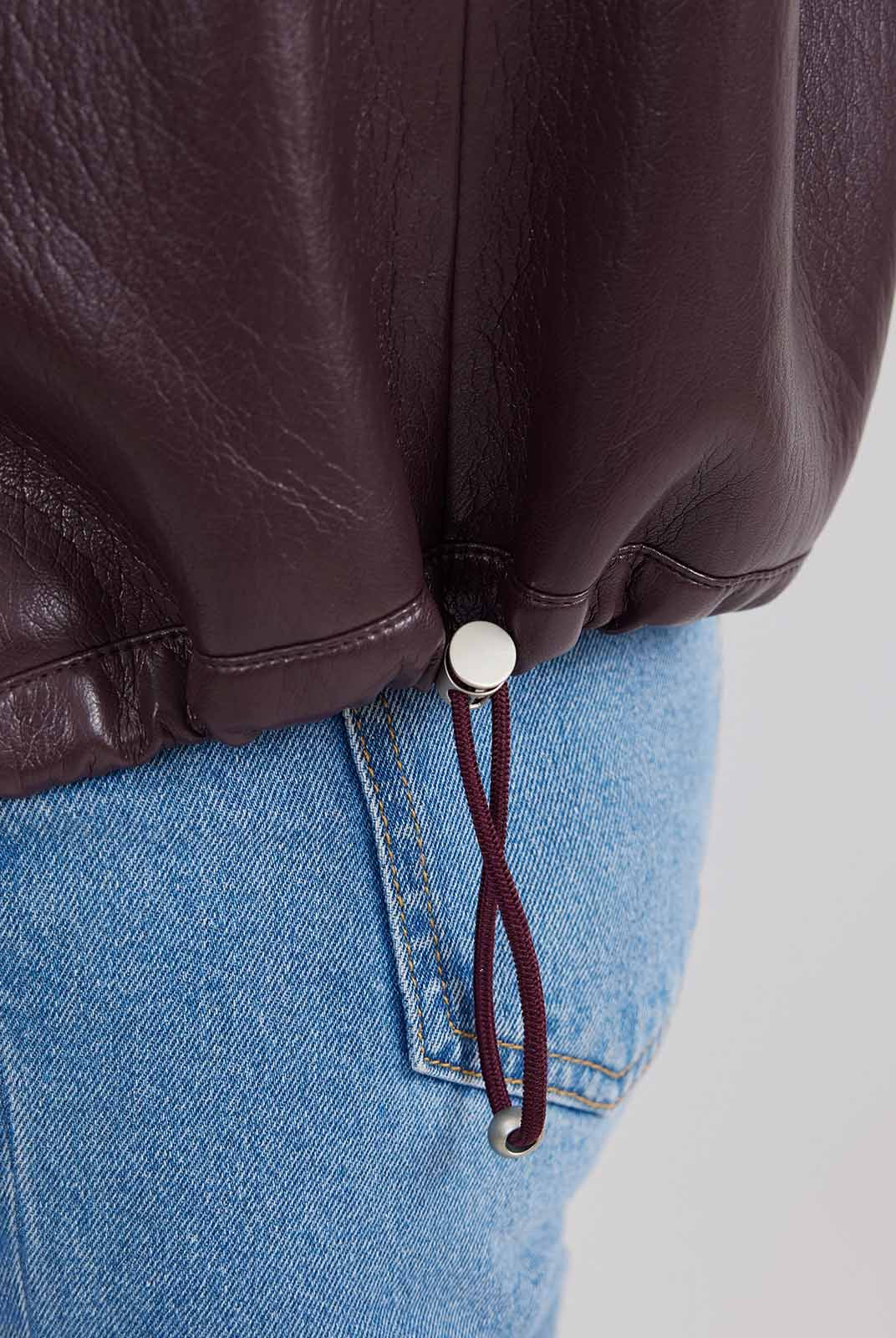 ASOBIO Faux Leather Collared Vest