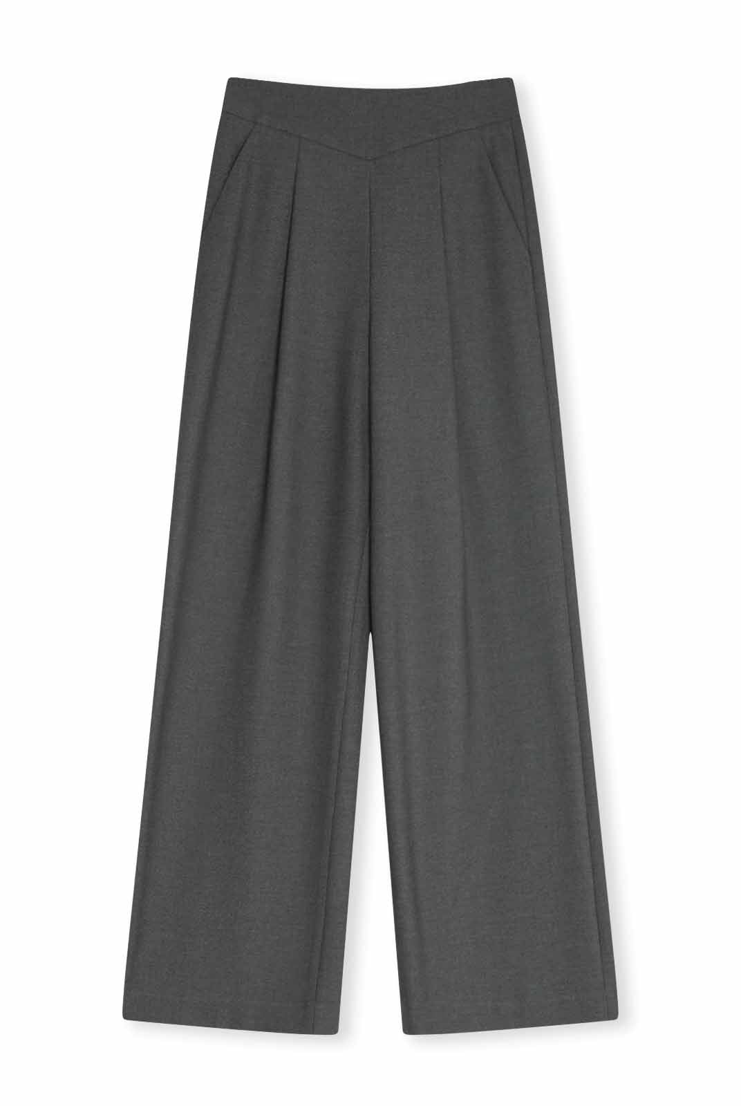 ASOBIO Wool Blend Pleated Trousers