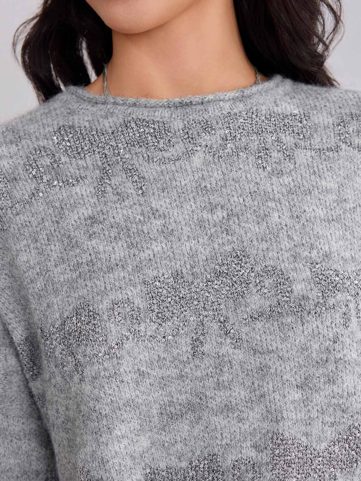 ASOBIO Bow-Pattern Knit Sweater