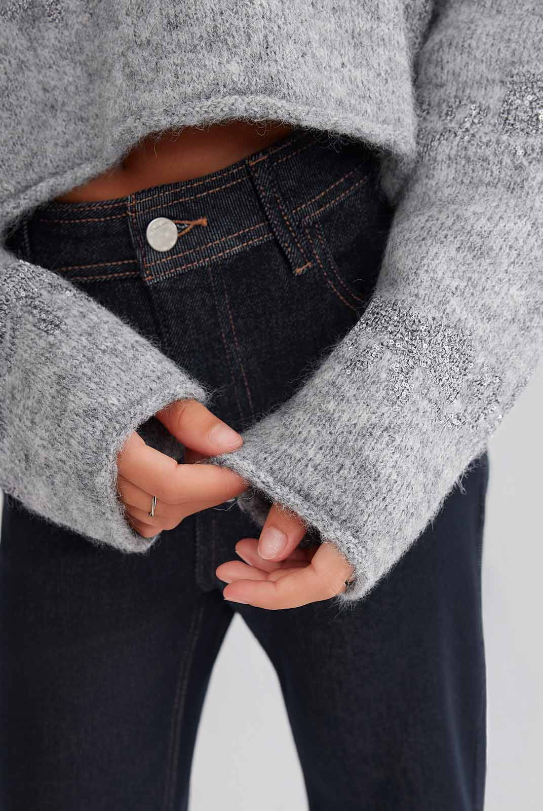 ASOBIO Bow-Pattern Knit Sweater