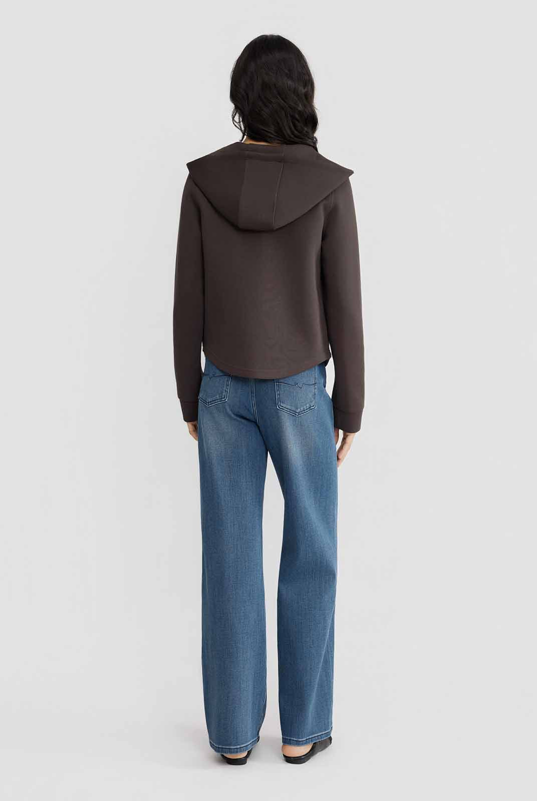 ASOBIO Hooded Panel Sweat Jacket