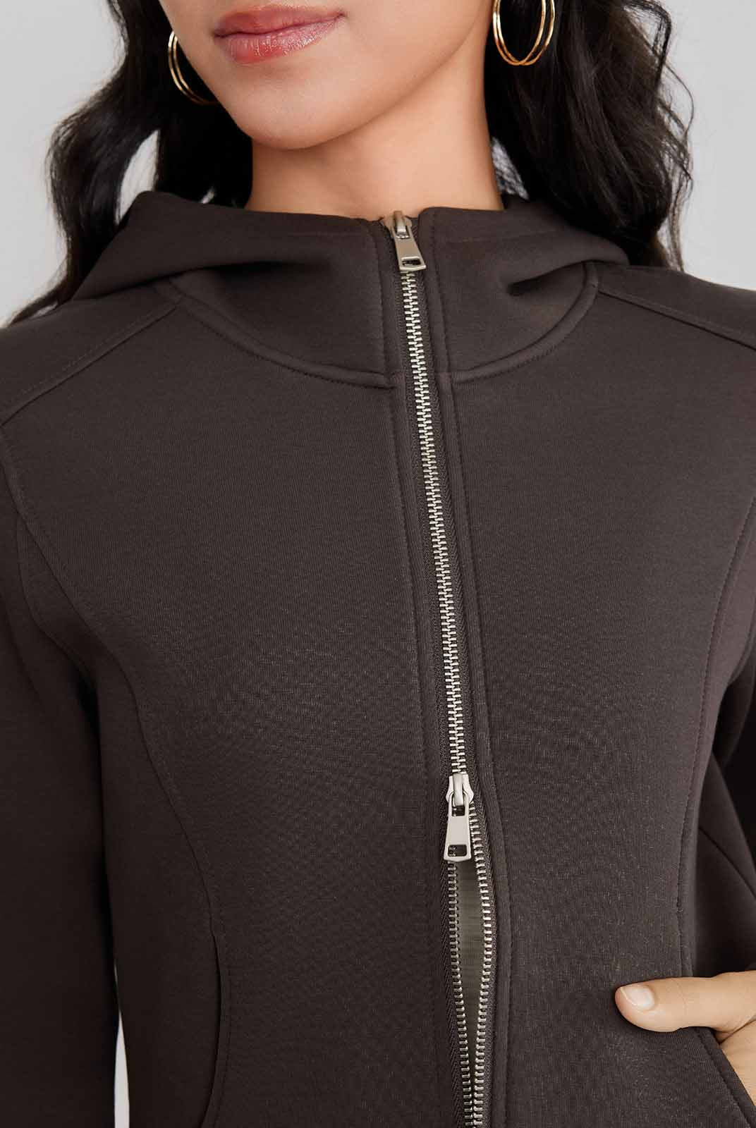 ASOBIO Hooded Panel Sweat Jacket